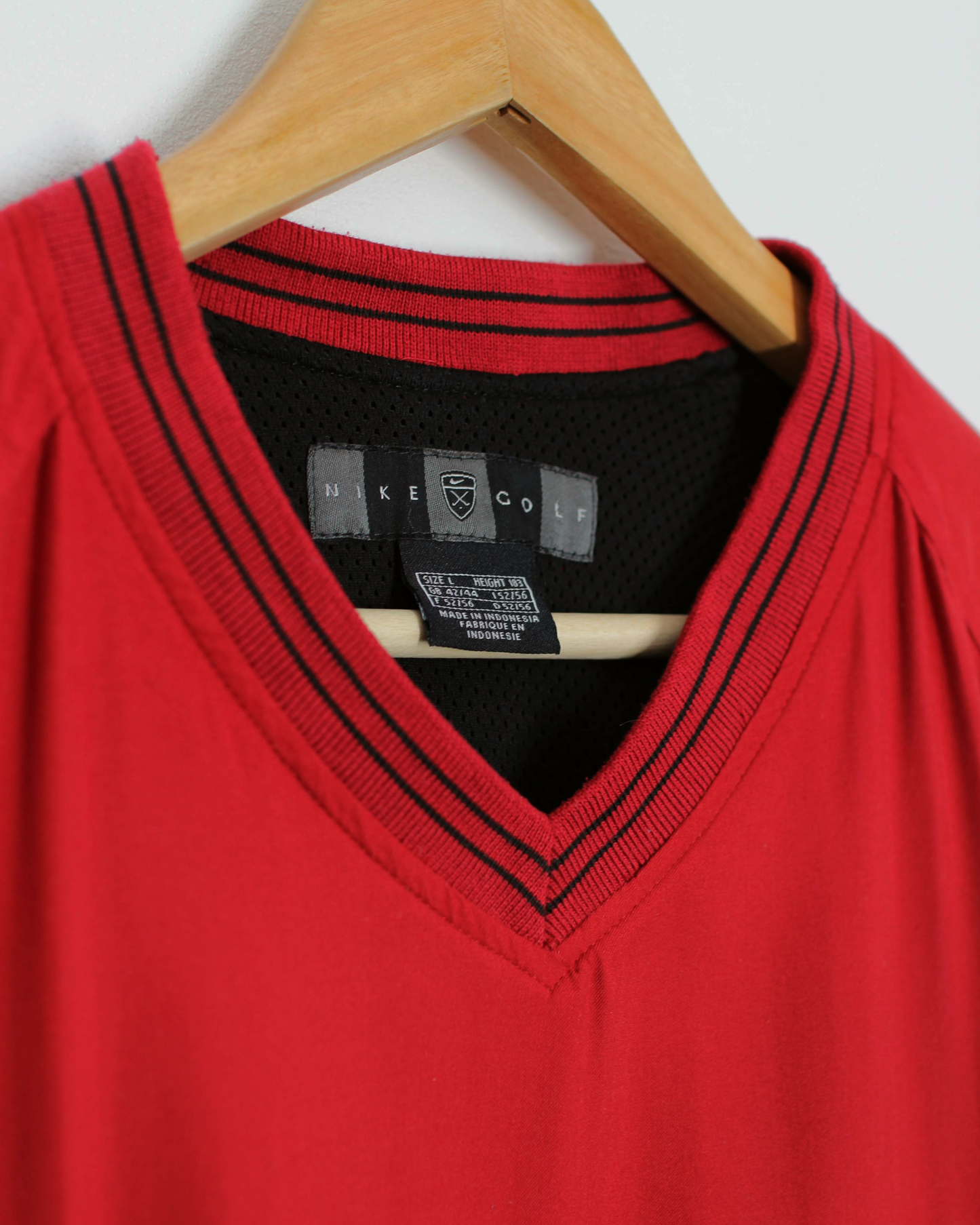 00s Nike Shield Logo Red V-Neck Windbreaker (L)