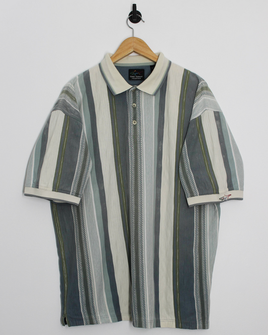 90s Greg Norman Blue/Green Abstract Polo-Shirt (L)