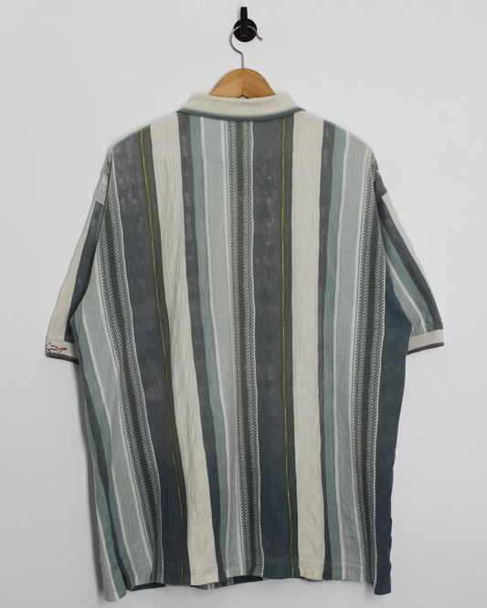 90s Greg Norman Blue/Green Abstract Polo-Shirt (L)