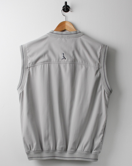 00s Ping ‘Mr Ping’ Logo Stone Grey Windbreaker Golf Vest (S)