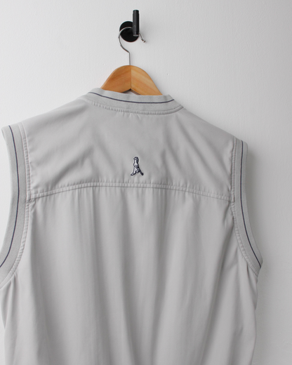 00s Ping ‘Mr Ping’ Logo Stone Grey Windbreaker Golf Vest (S)