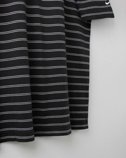 00s Nike Black & White Striped Polo (M)