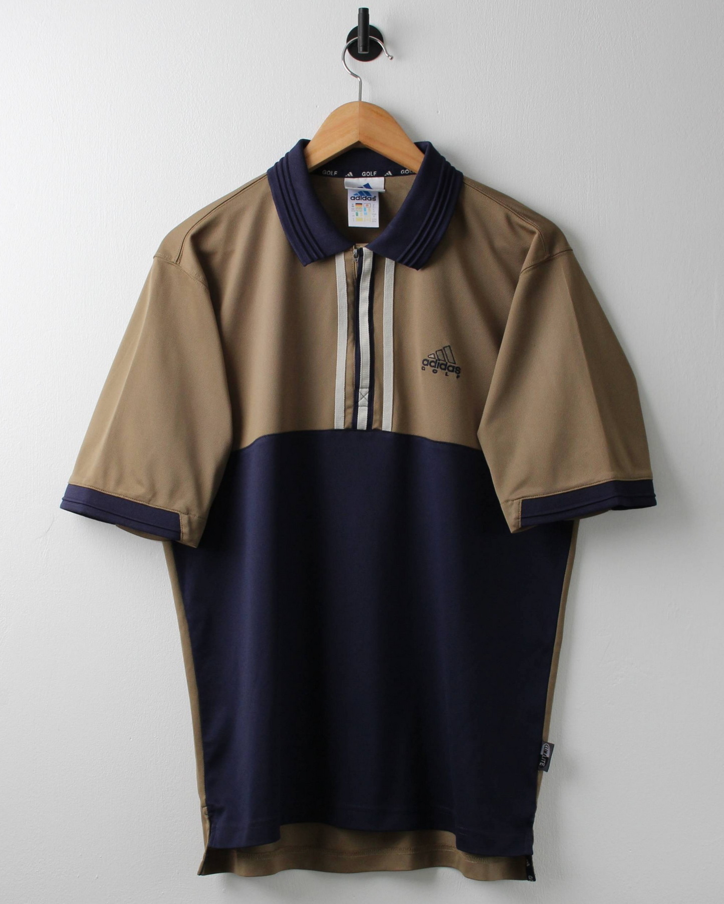 90s Adidas Gold & Navy Climalite Polo (S)