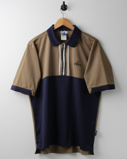 90s Adidas Gold & Navy Climalite Polo (S)