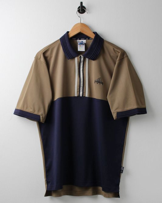 90s Adidas Gold & Navy Climalite Polo (S)