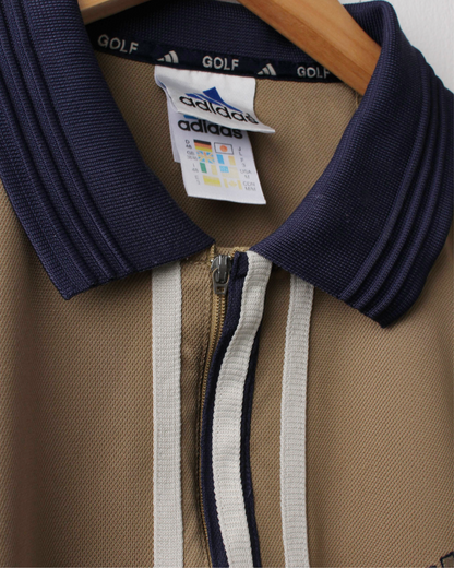 90s Adidas Gold & Navy Climalite Polo (S)