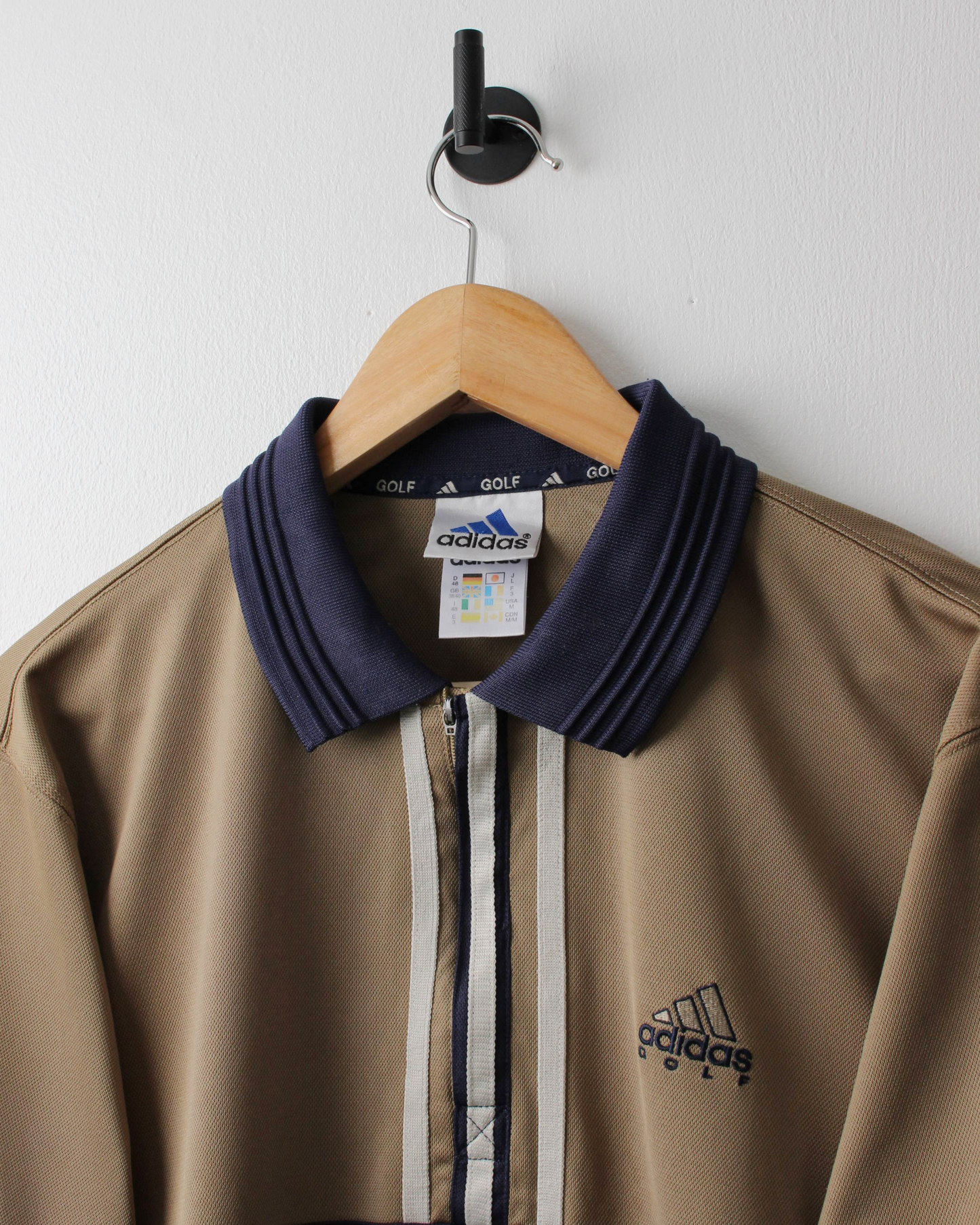 90s Adidas Gold & Navy Climalite Polo (S)