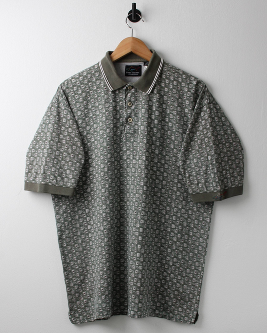 90s Greg Norman Green Abstract Print Polo (M)