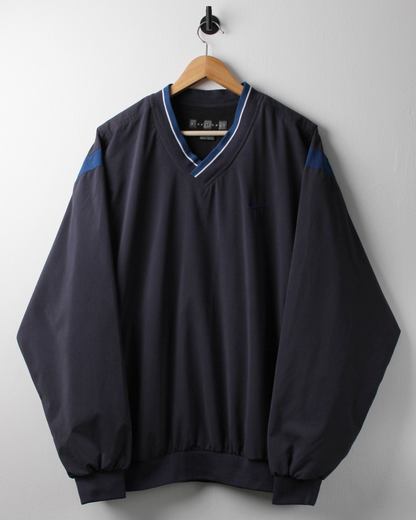 00s Nike Navy & Blue V-Neck Windbreaker (XL)
