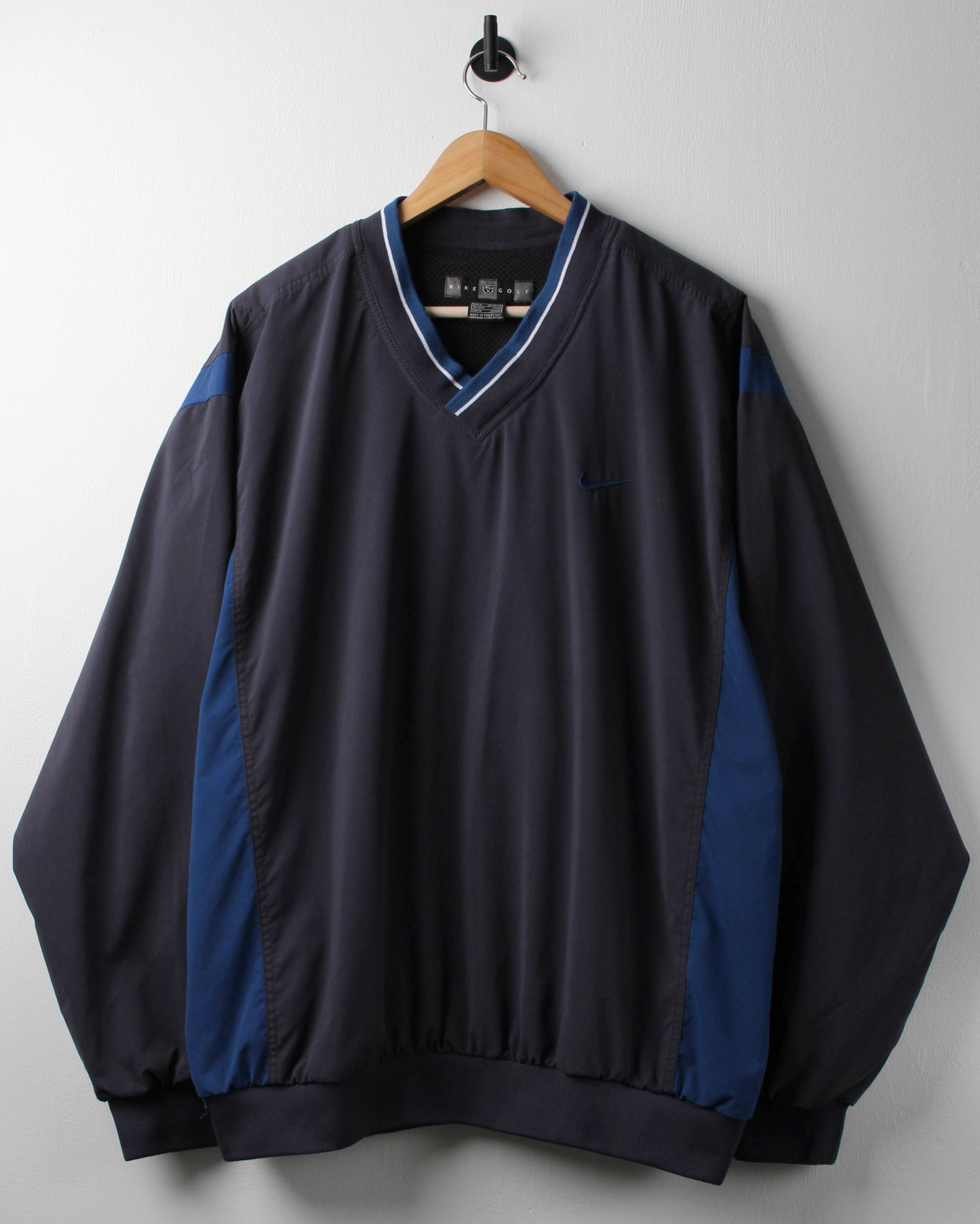 00s Nike Navy & Blue V-Neck Windbreaker (XL)