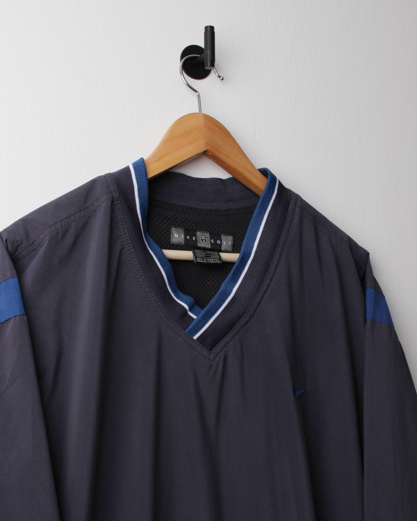 00s Nike Navy & Blue V-Neck Windbreaker (XL)