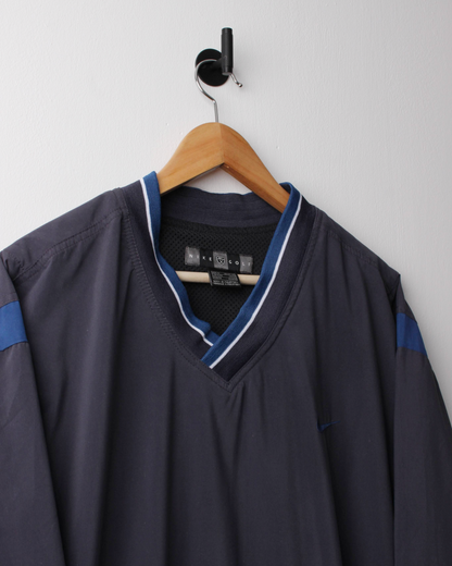 00s Nike Navy & Blue V-Neck Windbreaker (XL)