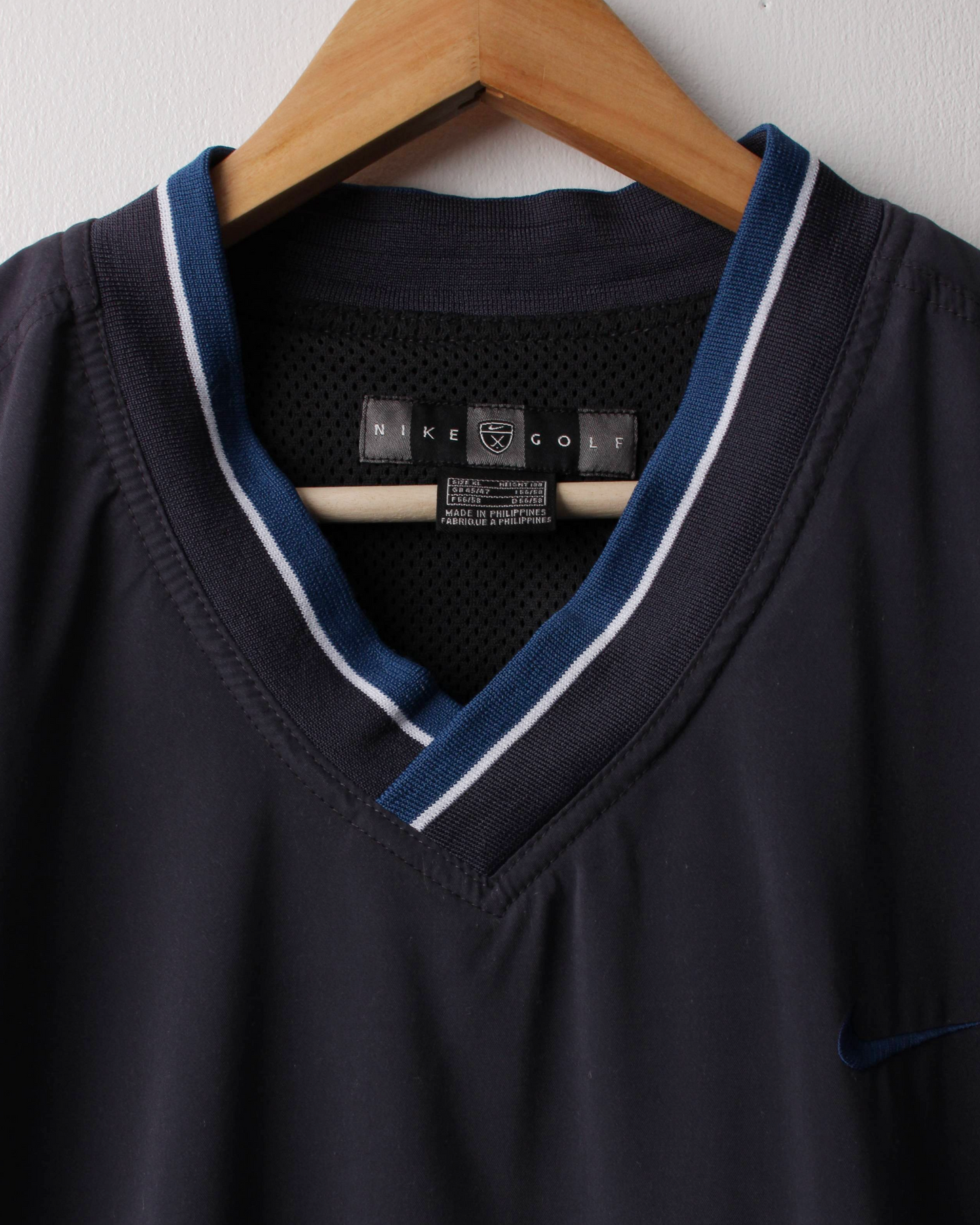 00s Nike Navy & Blue V-Neck Windbreaker (XL)