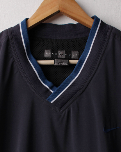 00s Nike Navy & Blue V-Neck Windbreaker (XL)