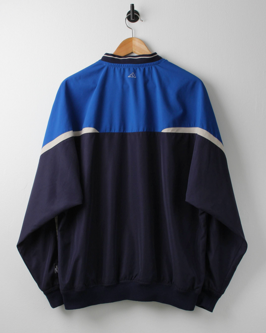 90s Adidas Navy & Blue V-Neck Windbreaker (M)