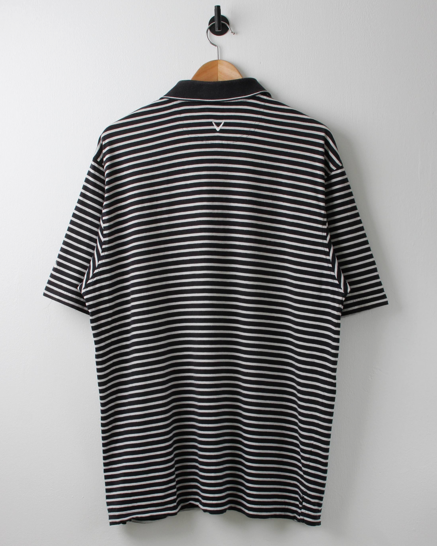 00s Callaway Black & White Striped Polo (L)