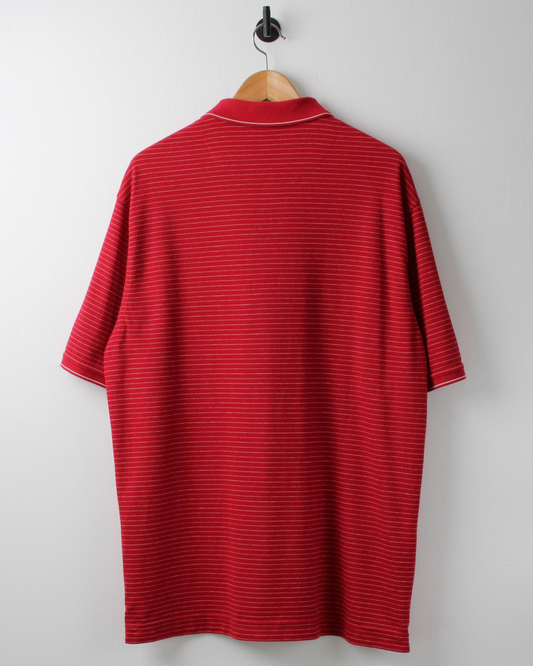 00s Nike Red & White Striped Polo (L)