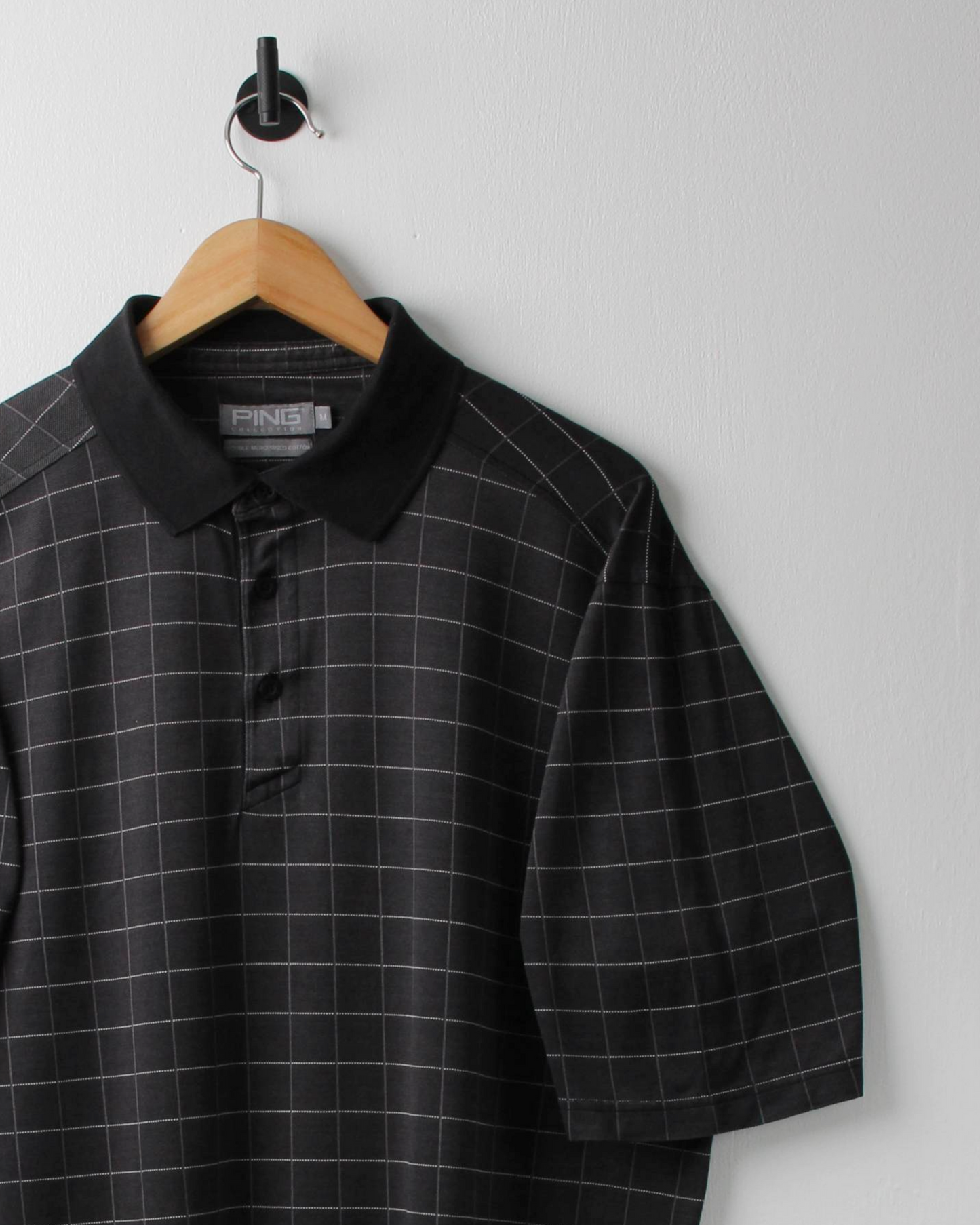 00s Ping Black Chequered Polo (M)
