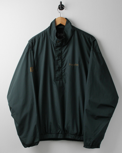 90s FootJoy Green & Black Micro-Pattern Quarter Zip Windbreaker (M)