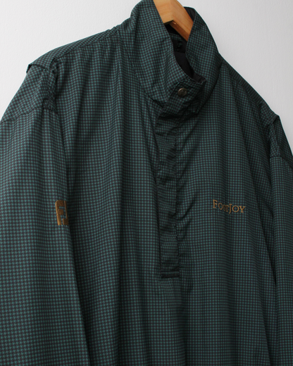 90s FootJoy Green & Black Micro-Pattern Quarter Zip Windbreaker (M)
