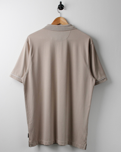 00s Nike Beige Stripe Polo (L)