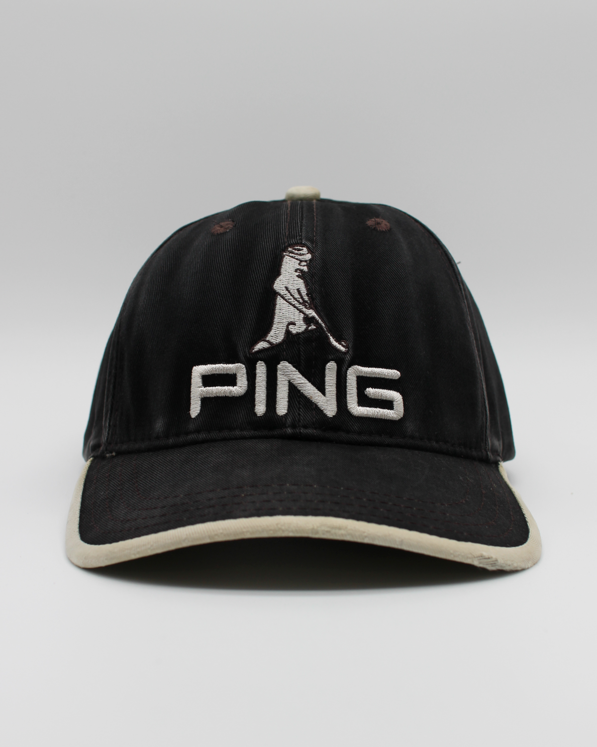 90s Ping ‘Mr Ping’ Logo Black & White Cap