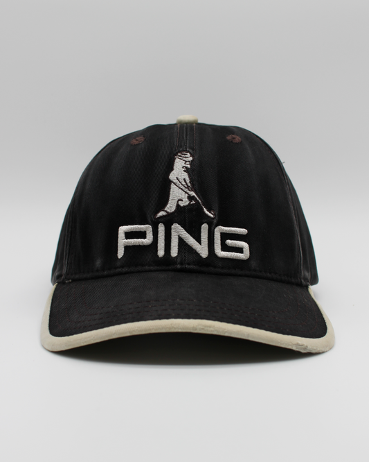 90s Ping ‘Mr Ping’ Logo Black & White Cap