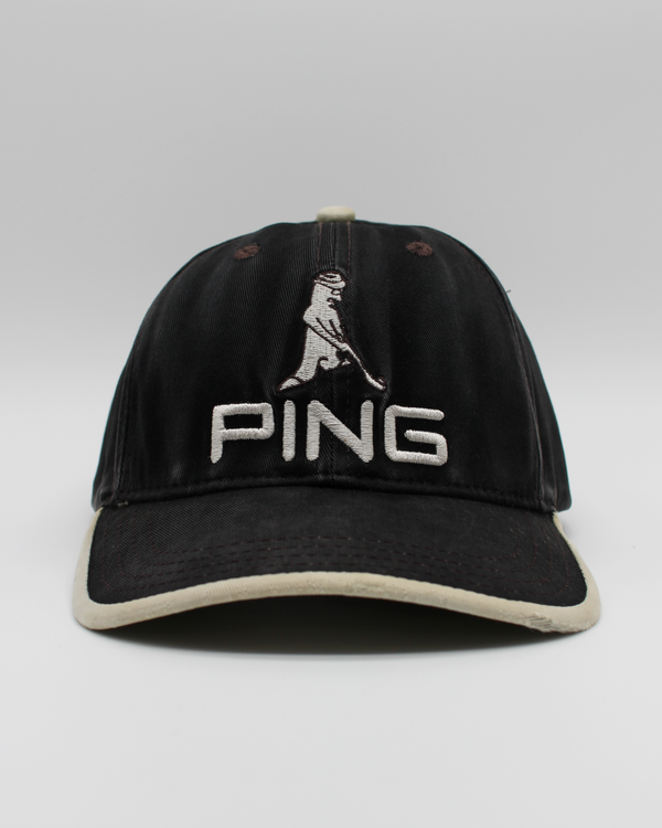 90s Ping ‘Mr Ping’ Logo Black & White Cap