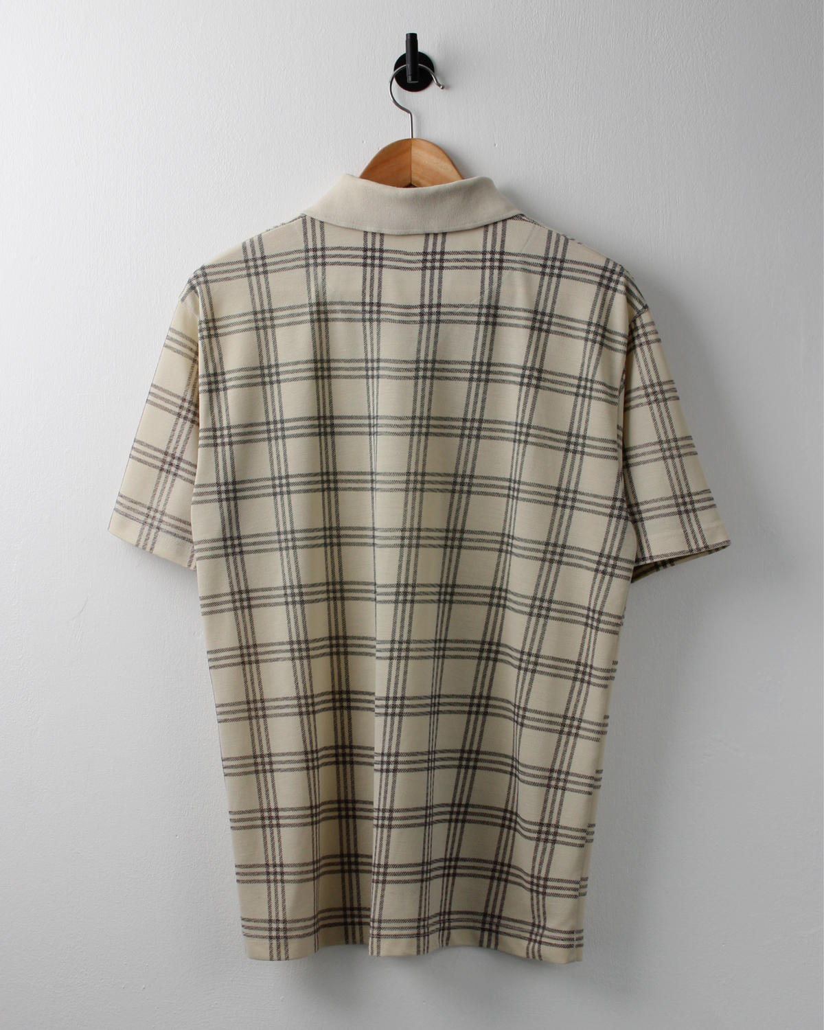 90s Callaway Cream & Black Chequered Polo (M)