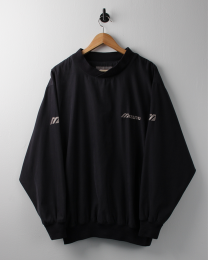 00s Mizuno Black Crewneck Windbreaker (L)