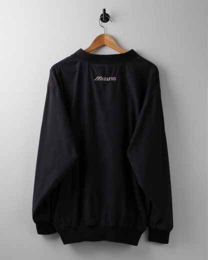 00s Mizuno Black Crewneck Windbreaker (L)