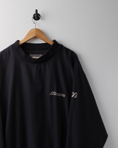 00s Mizuno Black Crewneck Windbreaker (L)