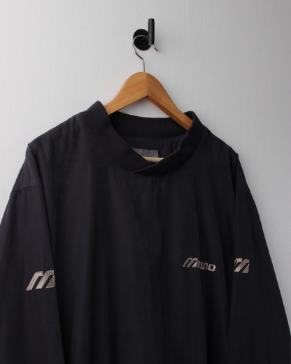 00s Mizuno Black Crewneck Windbreaker (L)