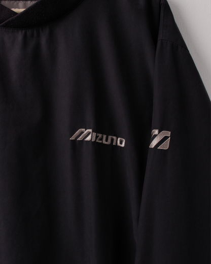 00s Mizuno Black Crewneck Windbreaker (L)