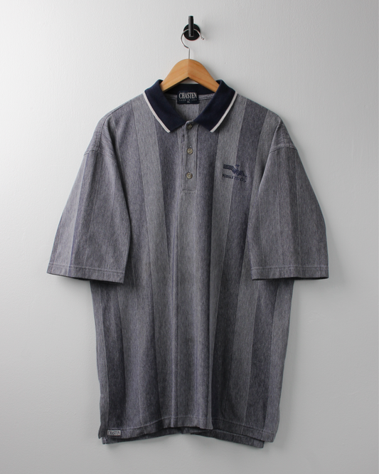 90s Pebble Beach Blue Striped Polo by Chasten (XL)