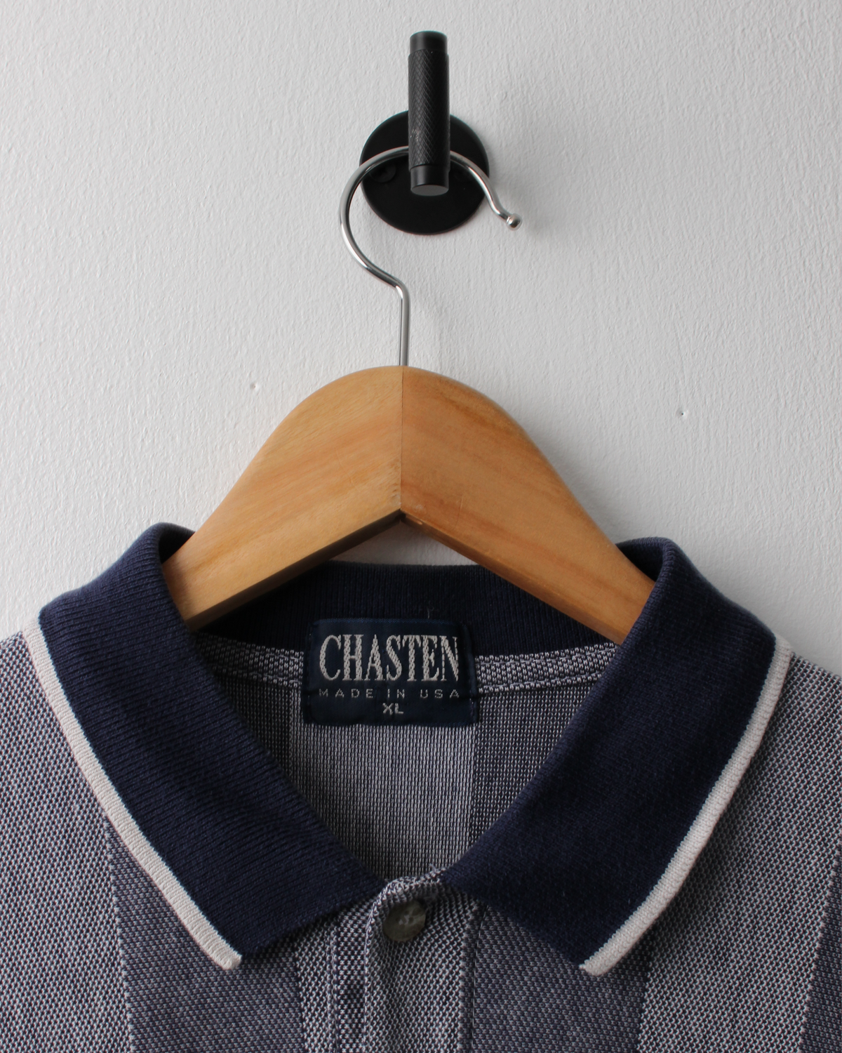90s Pebble Beach Blue Striped Polo by Chasten (XL)