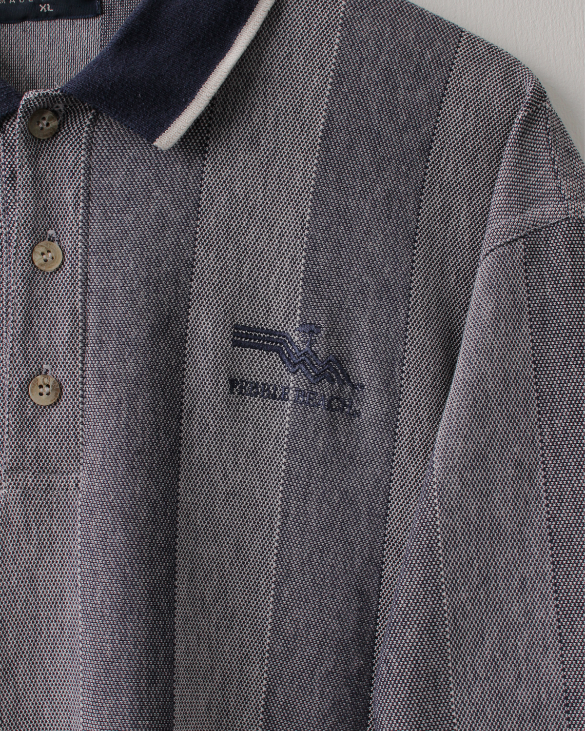 90s Pebble Beach Blue Striped Polo by Chasten (XL)