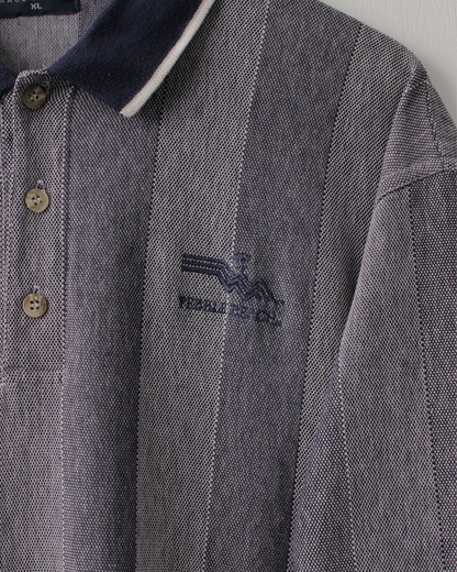 90s Pebble Beach Blue Striped Polo by Chasten (XL)