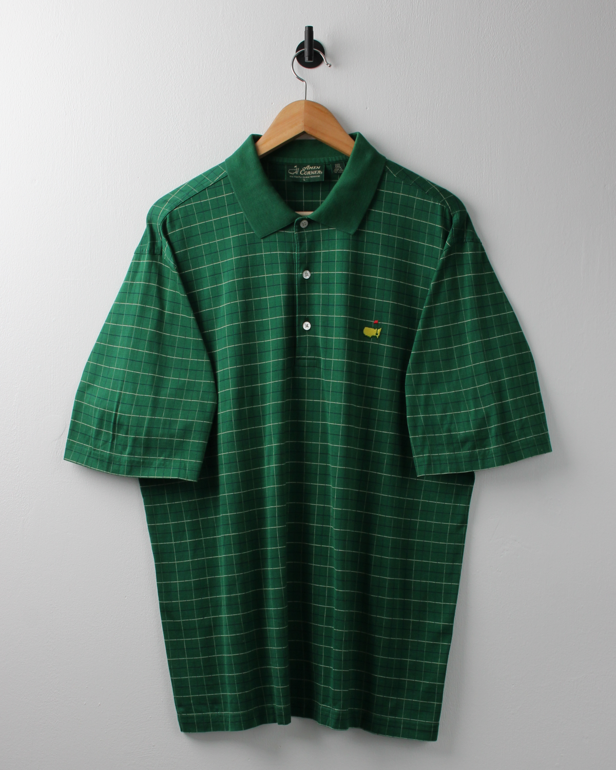 90s Masters Green Chequered Polo (L)