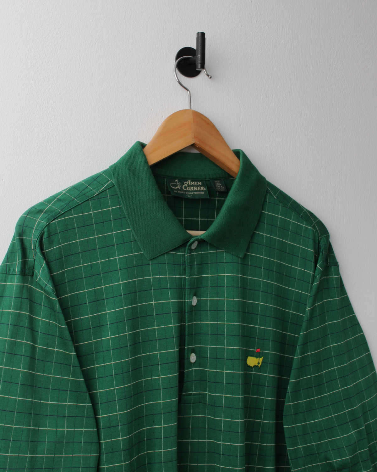 90s Masters Green Chequered Polo (L)
