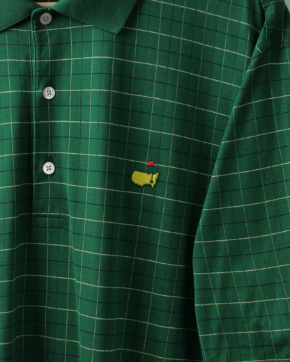 90s Masters Green Chequered Polo (L)