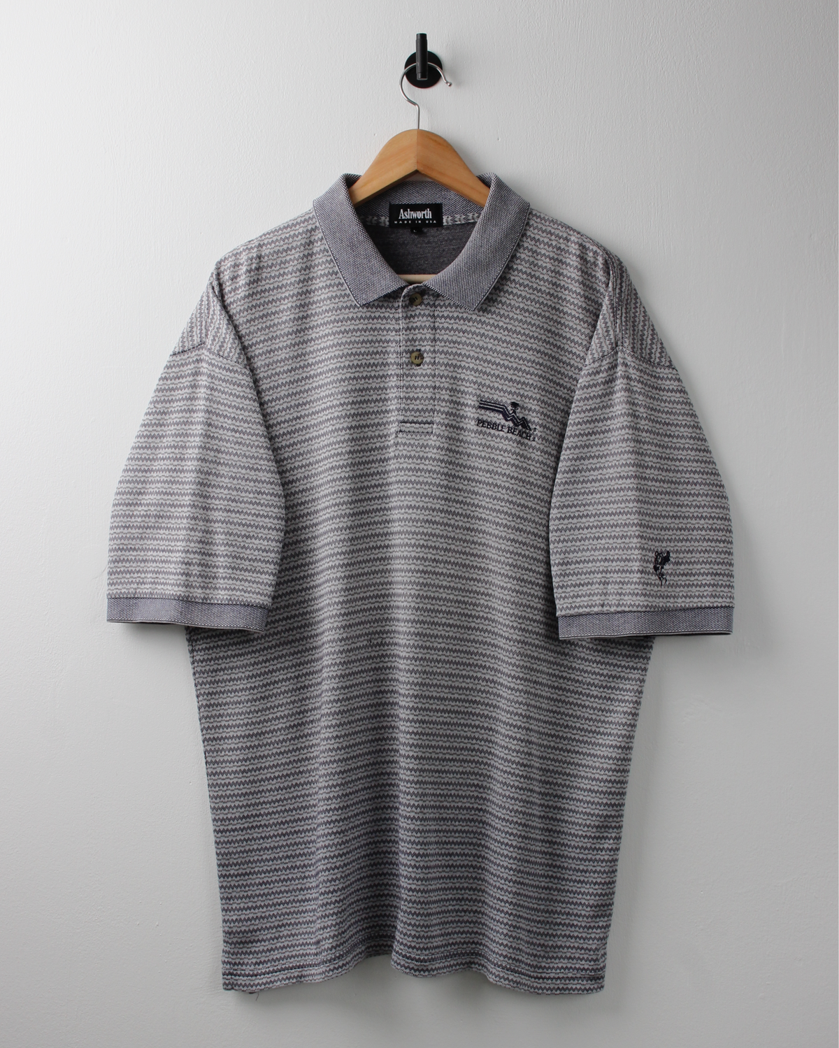 90s Pebble Beach Patterned Polo by Ashworth (XL)