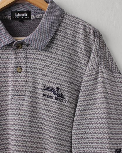 90s Pebble Beach Patterned Polo by Ashworth (XL)