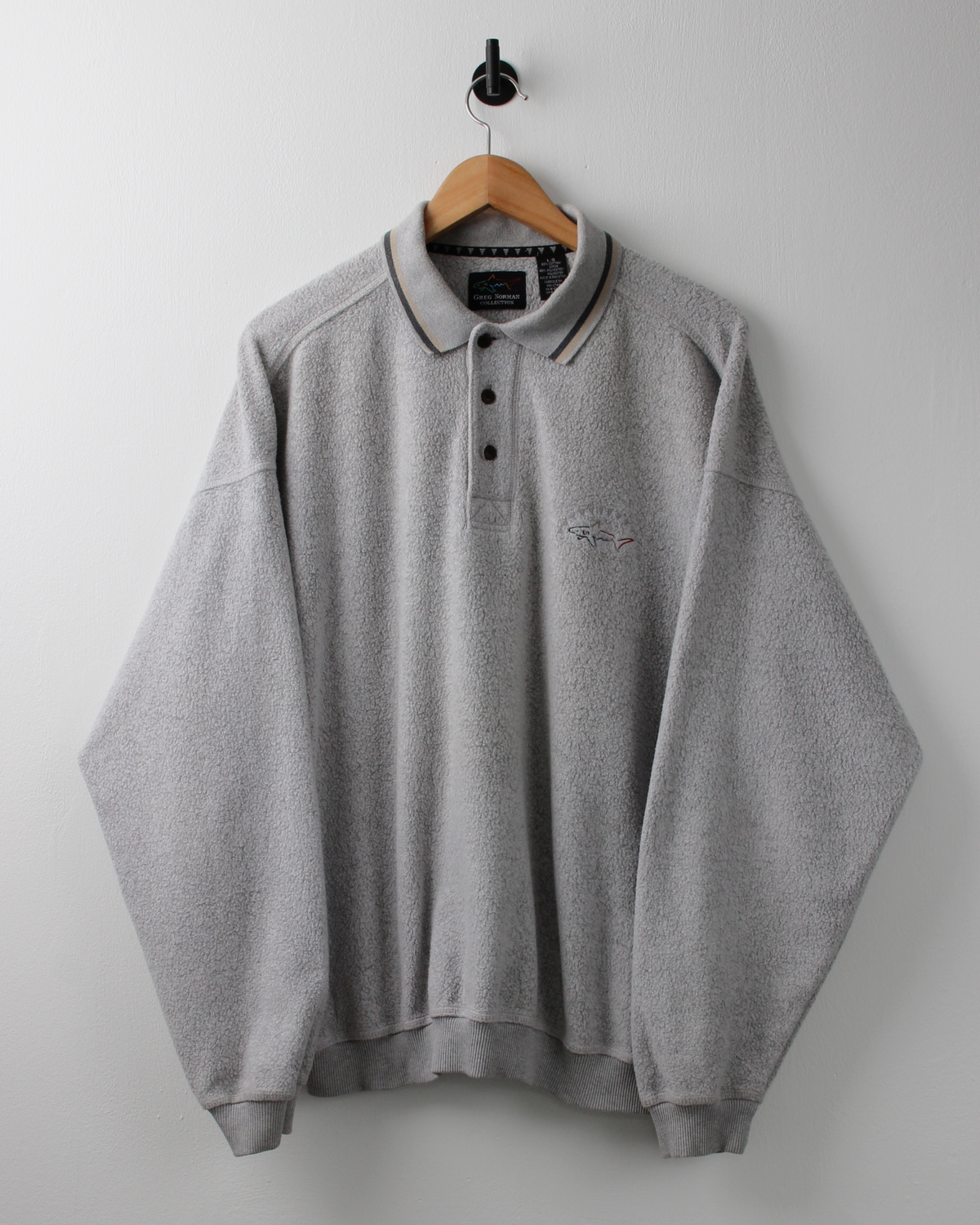 90s Greg Norman Textured Long Sleeve Polo (L)