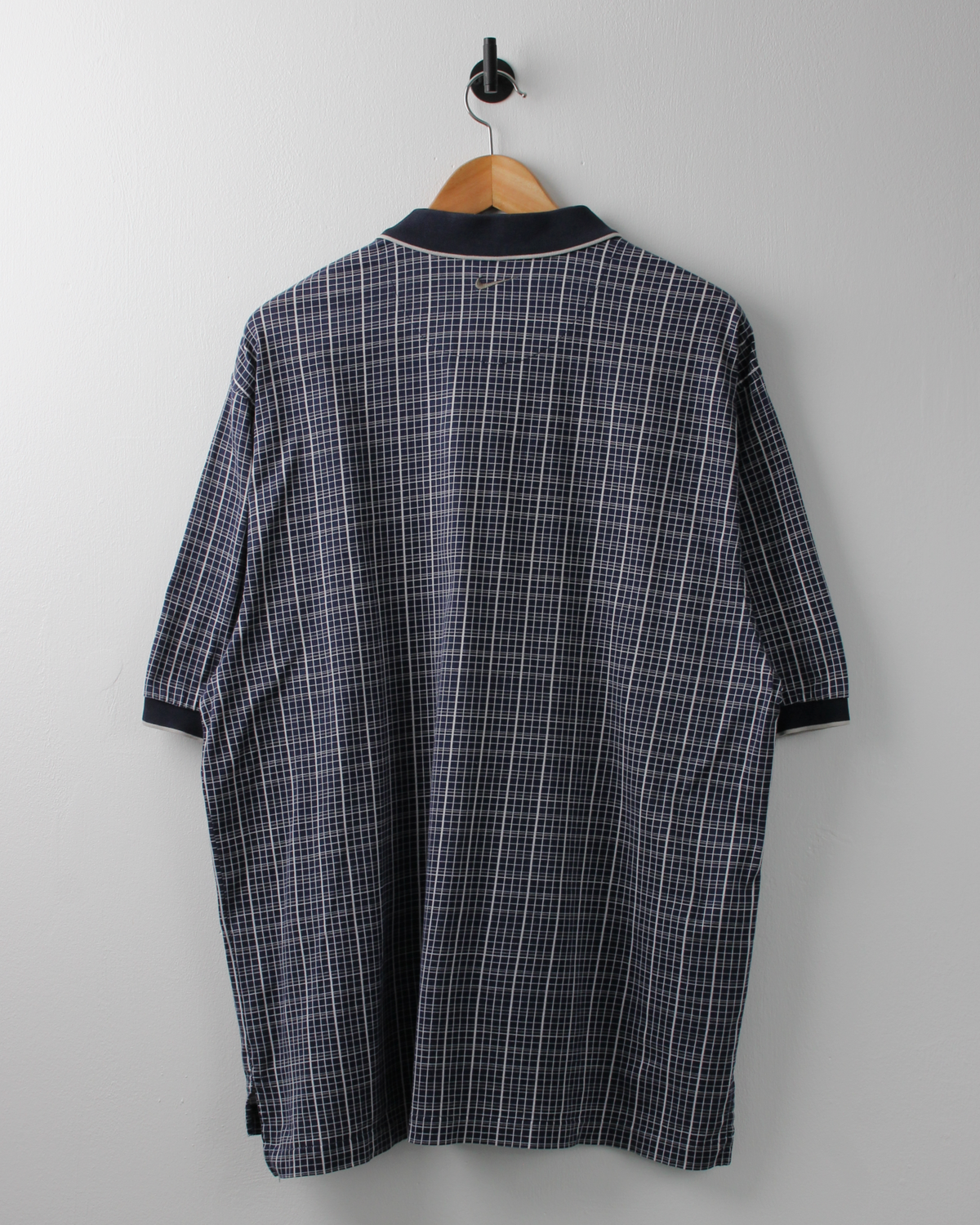 90s Nike Navy & White Geometric Polo (L)