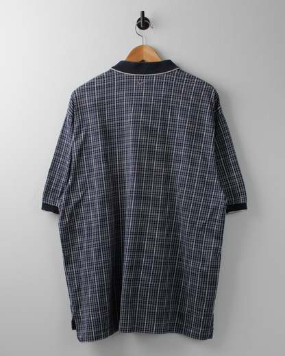 90s Nike Navy & White Geometric Polo (L)