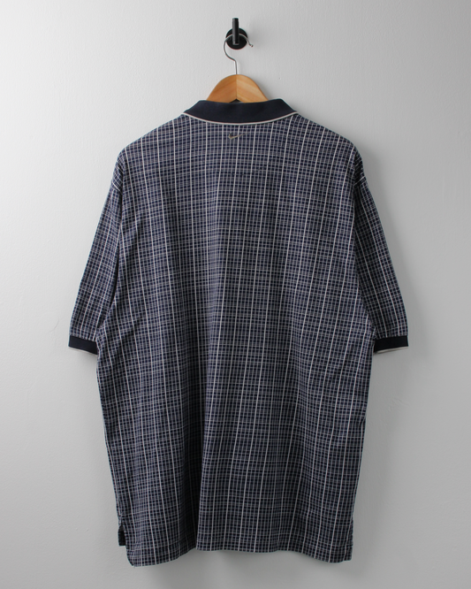 90s Nike Navy & White Geometric Polo (L)