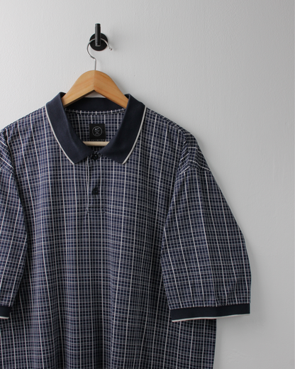 90s Nike Navy & White Geometric Polo (L)