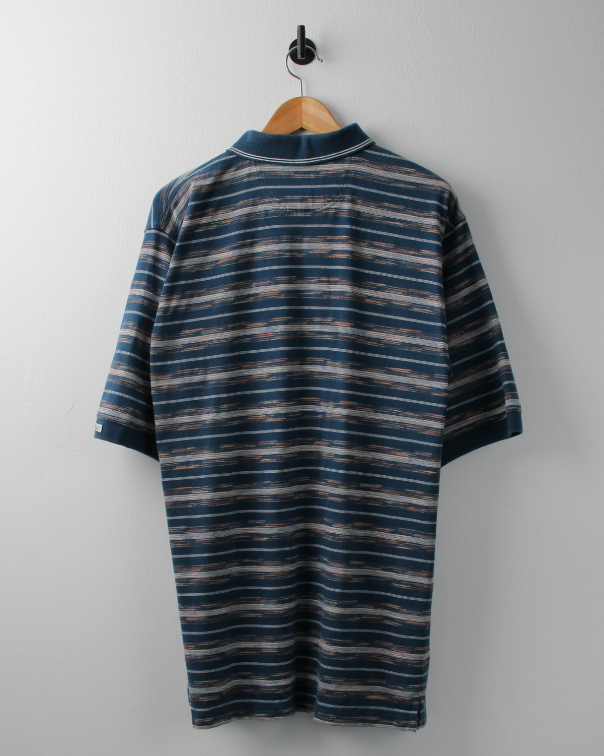 90s Greg Norman Blue Abstract Striped Polo (XL)