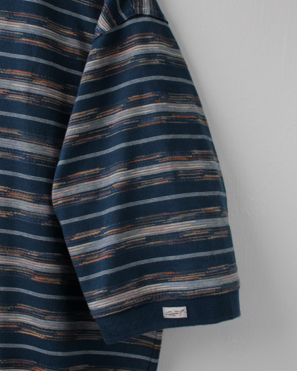 90s Greg Norman Blue Abstract Striped Polo (XL)